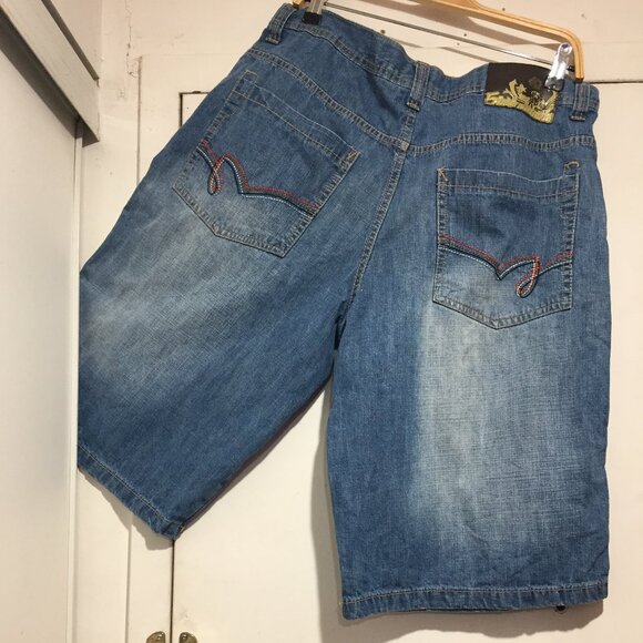 VINTAGE 5IVE JUNGLE & Co. WIDE LEG JEANS SHORTS SIZE 36 - Picture 5 of 8